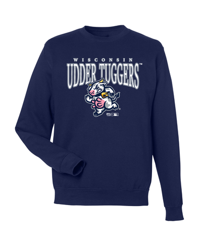Wisconsin Udder Tuggers Navy Crewneck