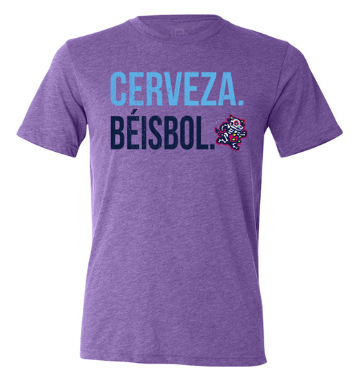 Los Granjeros de Wisconsin 108 Stitches Purple Cerveza. Beisbol. Tee