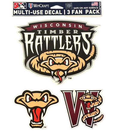 Timber Rattlers Decal 3-Pack