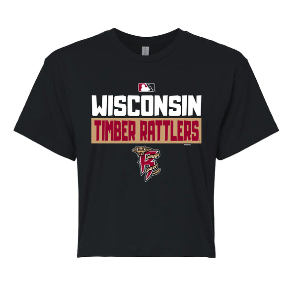 Timber Rattlers Bimm Ridder Women's Black Crop Tee