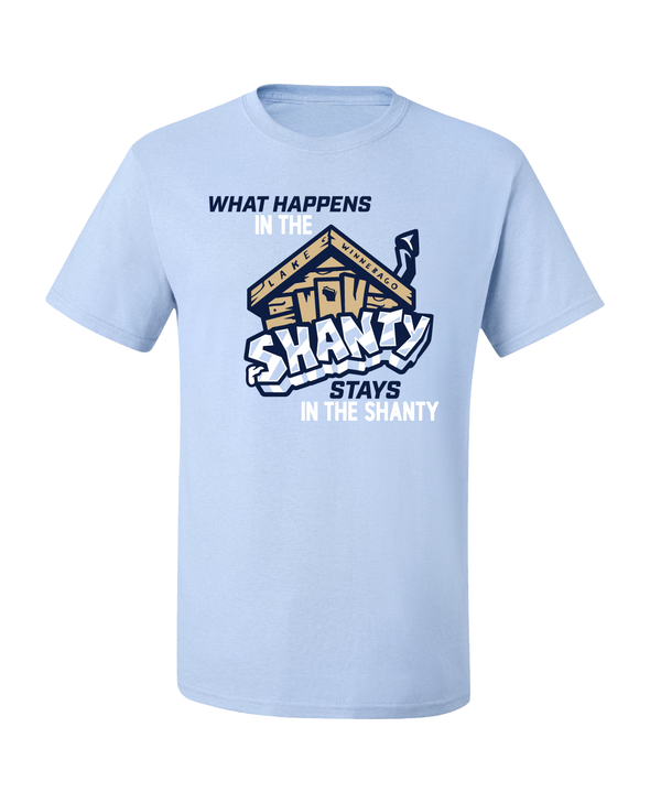 Light Blue What Happens in the Shanty Tee