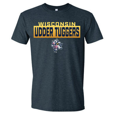 Wisconsin Udder Tuggers Heather Navy Softstyle Tee